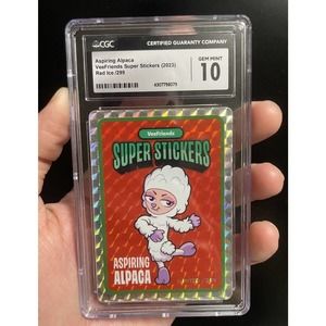 VeeFriends Aspiring Alpaca Super Stickers CGC Gem Mint 10 Red Ice /299 Gary Vee